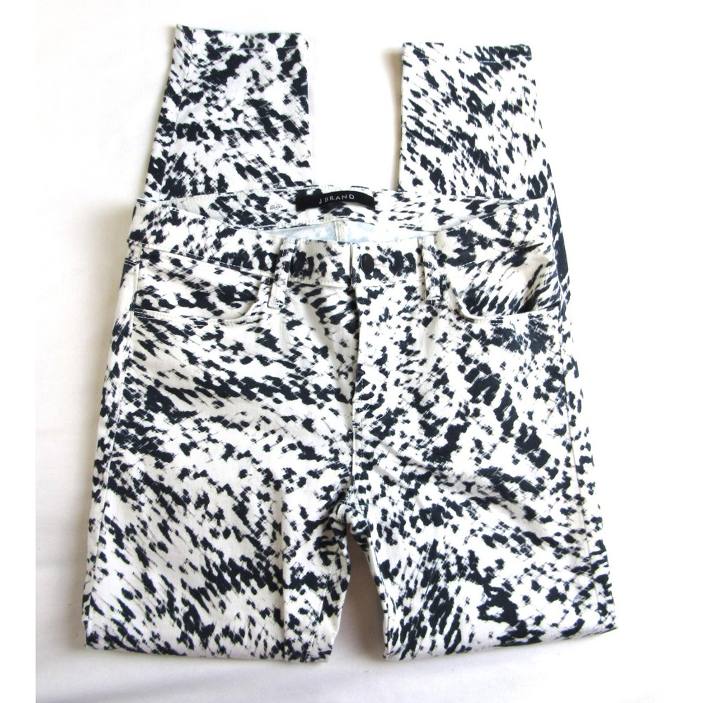 J Brand Jeans Black & White Labyrinth Print Super Skinny Women's Size 27